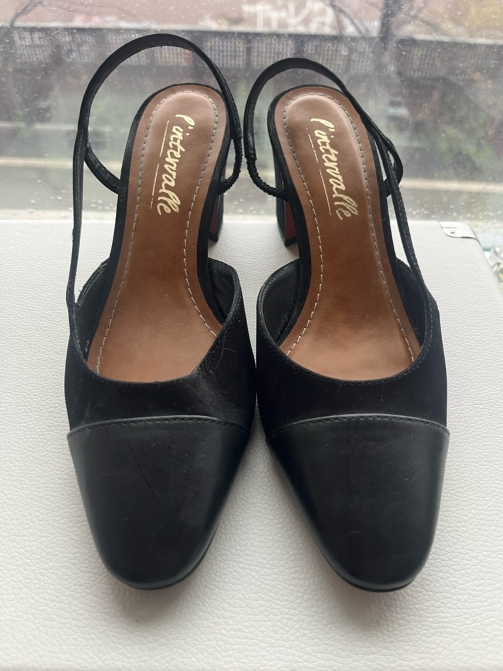 Black Slingback Pumps